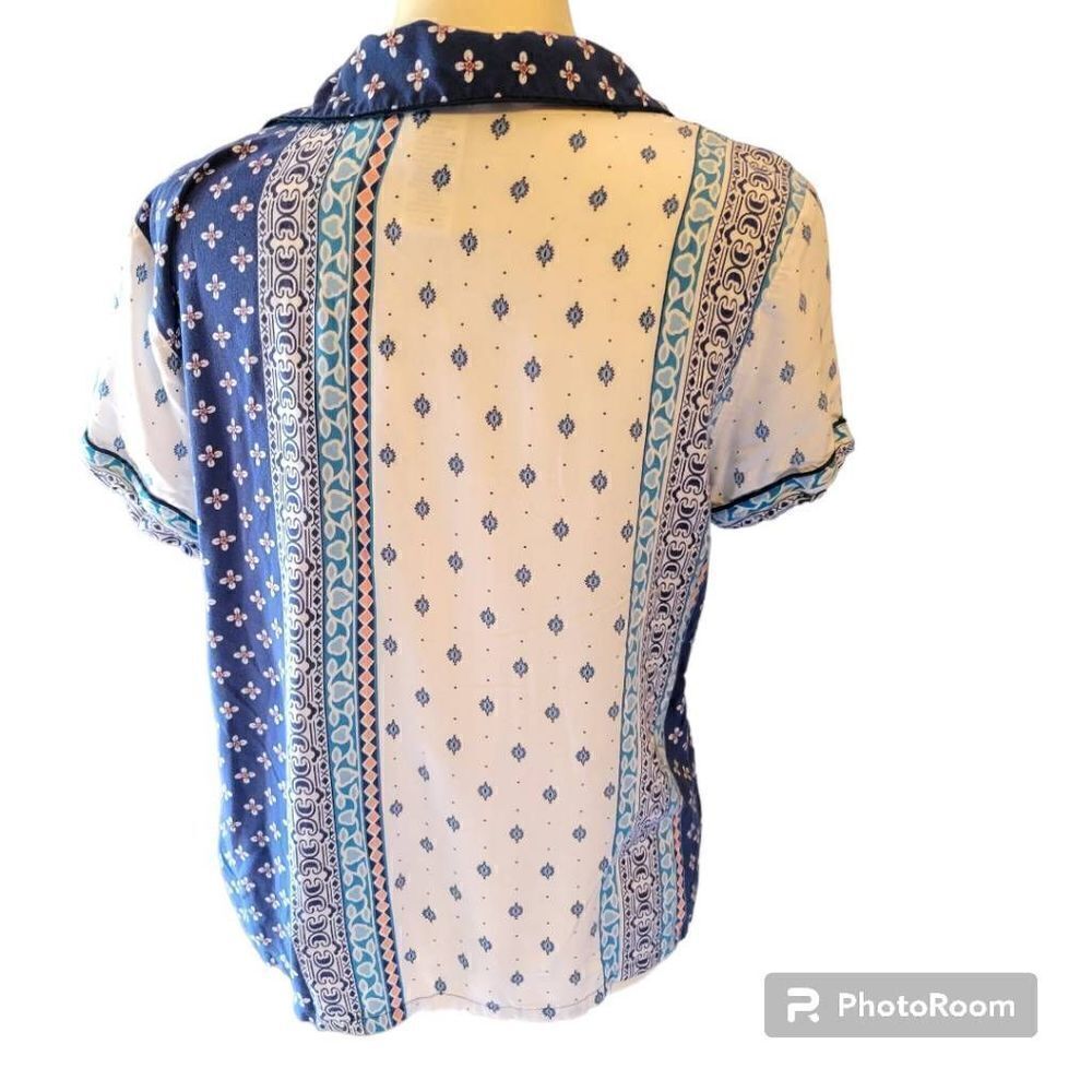 In Bloom Boho Short Sleeve Knit Top Size Large - Picture 3 of 6